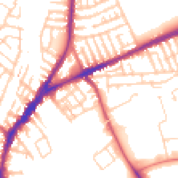 Daytime road noise heatmap for L9 9AT