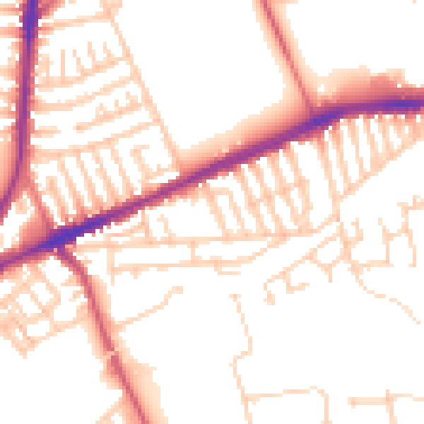 Daytime road noise heatmap for L9 9BH