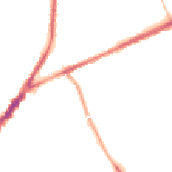 Night-time road noise heatmap for L9 9DD