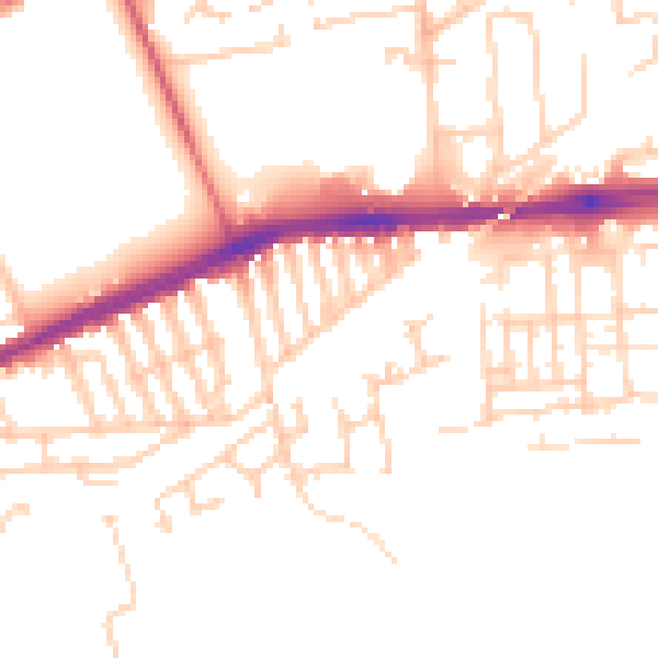 Daytime road noise heatmap for L9 9DG