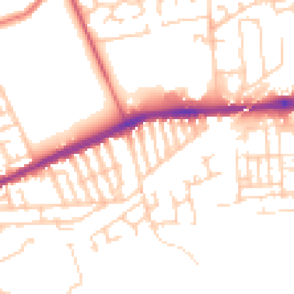 Daytime road noise heatmap for L9 9DN