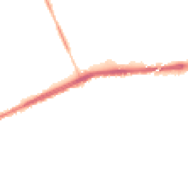 Night-time road noise heatmap for L9 9DN