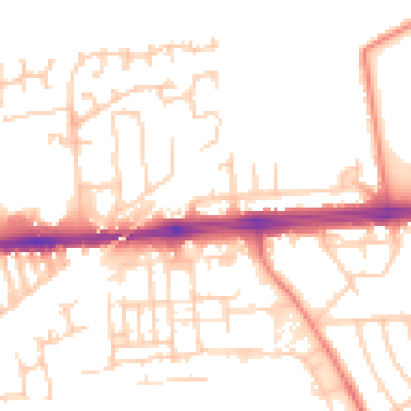 Daytime road noise heatmap for L9 9ES