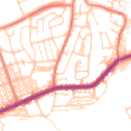 Daytime road noise heatmap for LA13 0BA