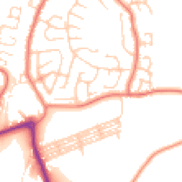 Daytime road noise heatmap for LA13 0JJ