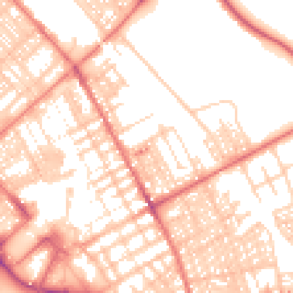 Daytime road noise heatmap for LA14 1AS