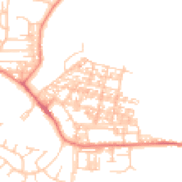 Daytime road noise heatmap for LA18 4AD