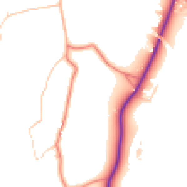 Daytime road noise heatmap for LA2 0AB