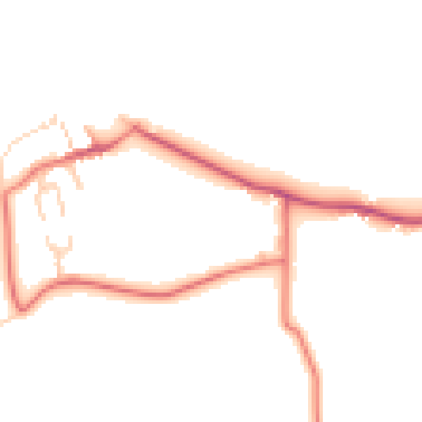 Daytime road noise heatmap for LA2 0AR