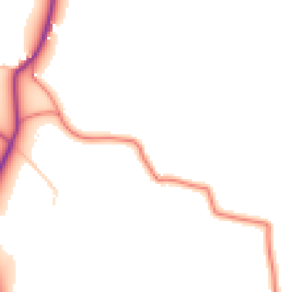 Daytime road noise heatmap for LA2 0BG