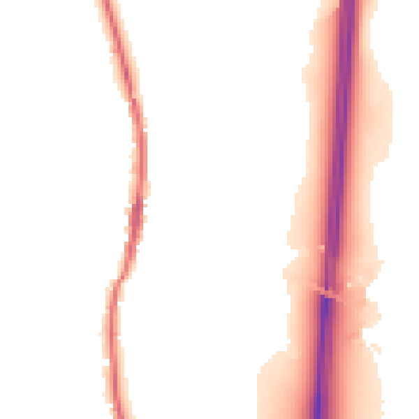 Night-time road noise heatmap for LA2 0BN