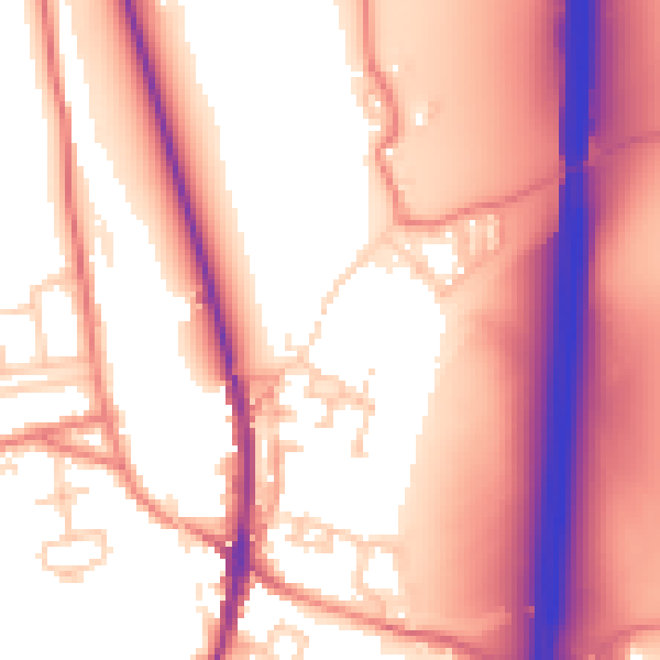 Daytime road noise heatmap for LA2 0EY