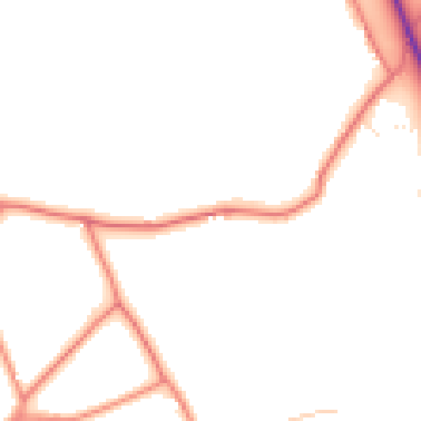 Daytime road noise heatmap for LA2 0HE