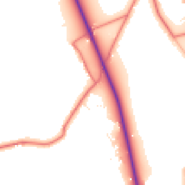 Daytime road noise heatmap for LA2 0HG