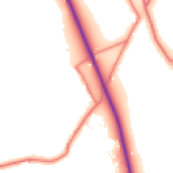 Daytime road noise heatmap for LA2 0HQ