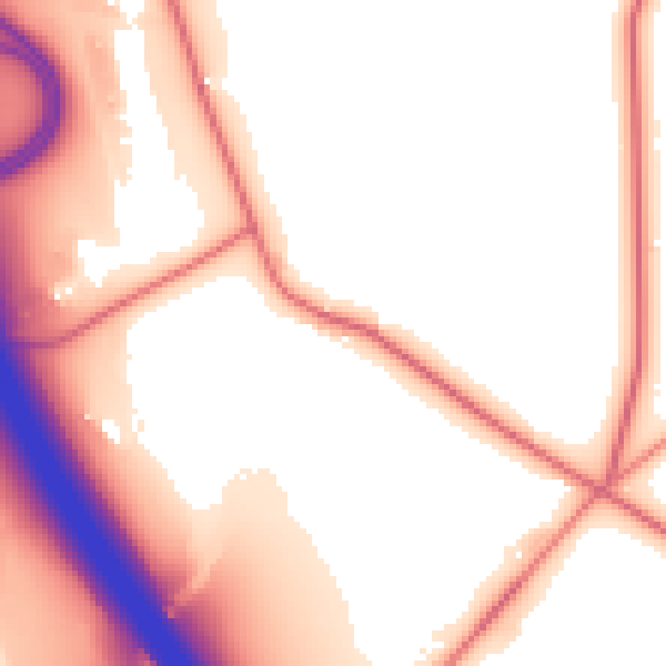 Daytime road noise heatmap for LA2 0JD