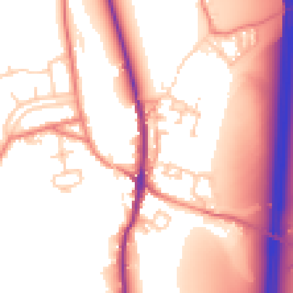 Daytime road noise heatmap for LA2 0JW