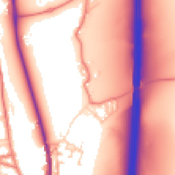 Daytime road noise heatmap for LA2 0PP