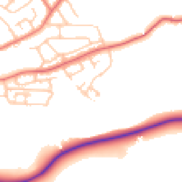 Daytime road noise heatmap for LA2 6FH
