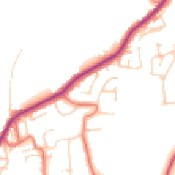 Daytime road noise heatmap for LA2 6HD