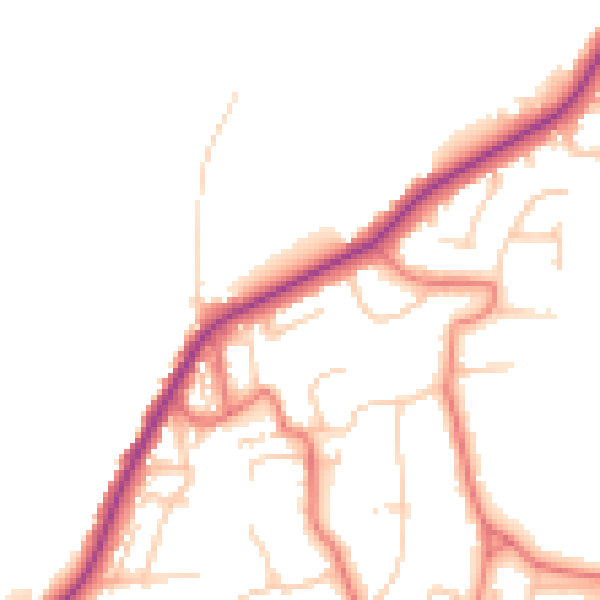 Daytime road noise heatmap for LA2 6HH