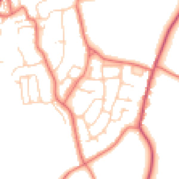 Daytime road noise heatmap for LA2 6JN