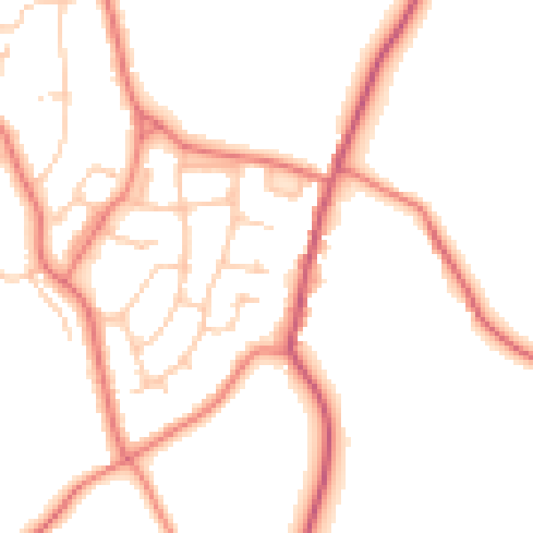 Daytime road noise heatmap for LA2 6LA