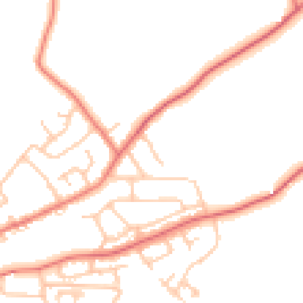 Daytime road noise heatmap for LA2 6QS