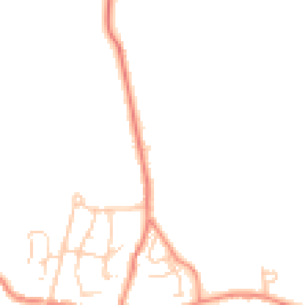 Daytime road noise heatmap for LA2 7BJ