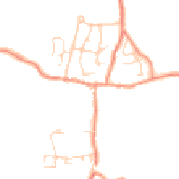 Daytime road noise heatmap for LA2 7HG