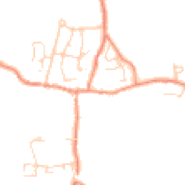 Daytime road noise heatmap for LA2 7LE