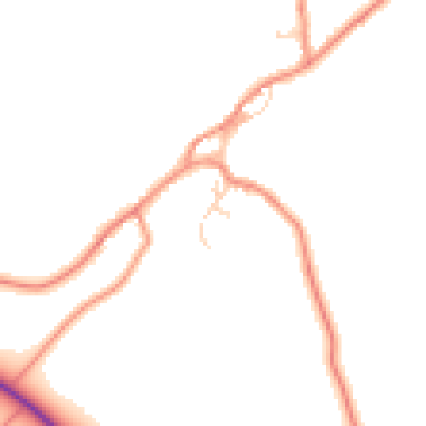 Daytime road noise heatmap for LA2 8BH