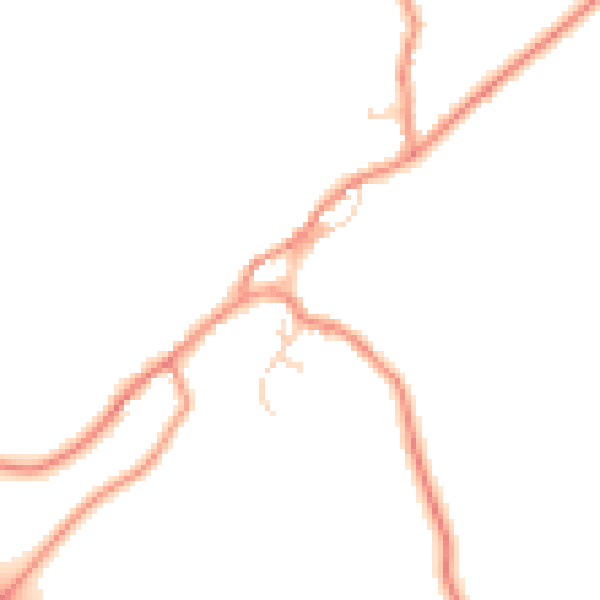 Daytime road noise heatmap for LA2 8BJ