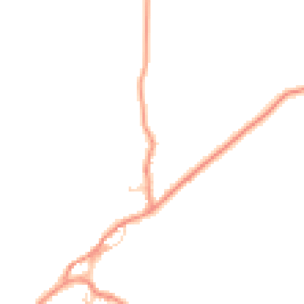 Daytime road noise heatmap for LA2 8BS