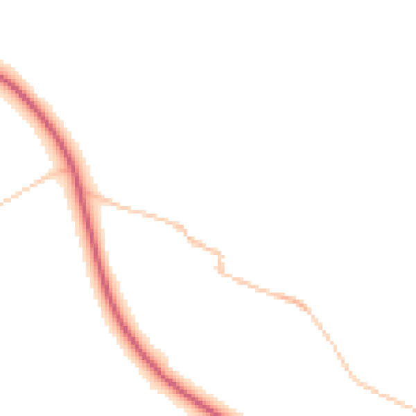 Night-time road noise heatmap for LA2 8DR