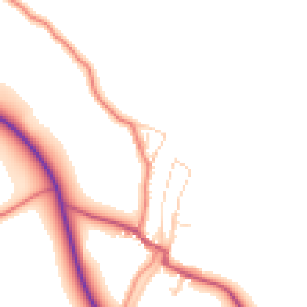 Daytime road noise heatmap for LA2 8DY