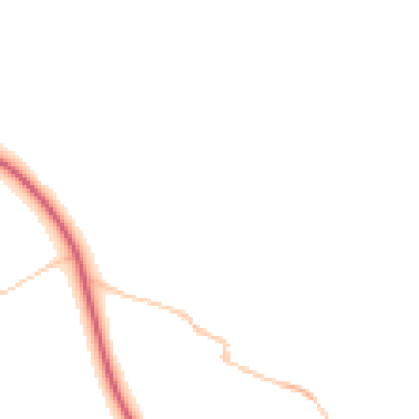 Night-time road noise heatmap for LA2 8DY