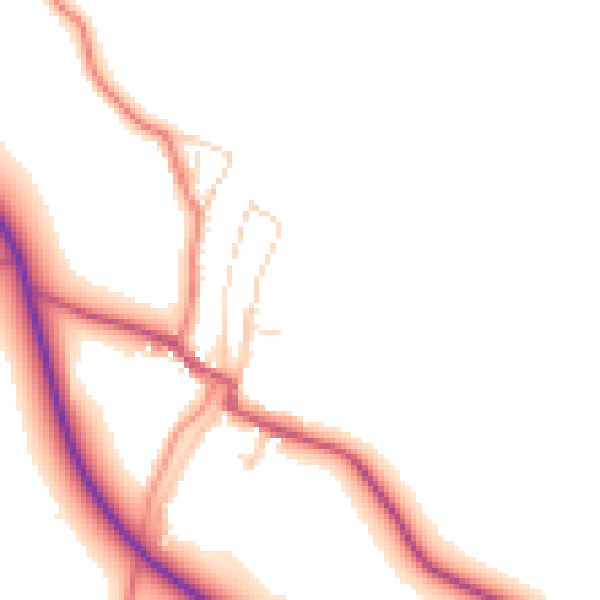 Daytime road noise heatmap for LA2 8EA
