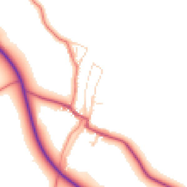 Daytime road noise heatmap for LA2 8EG