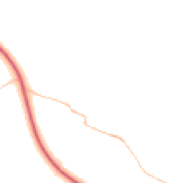 Night-time road noise heatmap for LA2 8EG