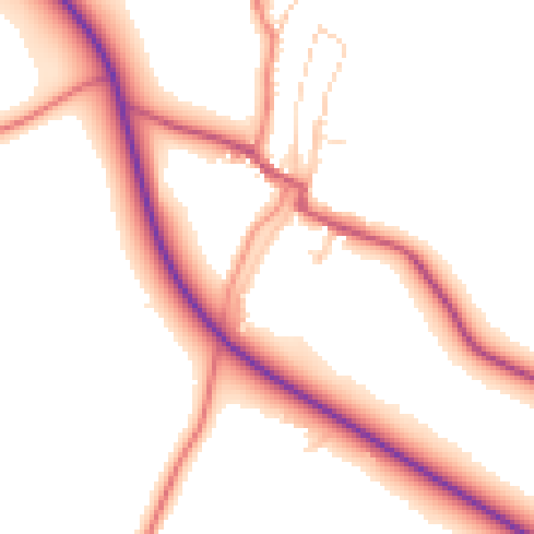 Daytime road noise heatmap for LA2 8EH