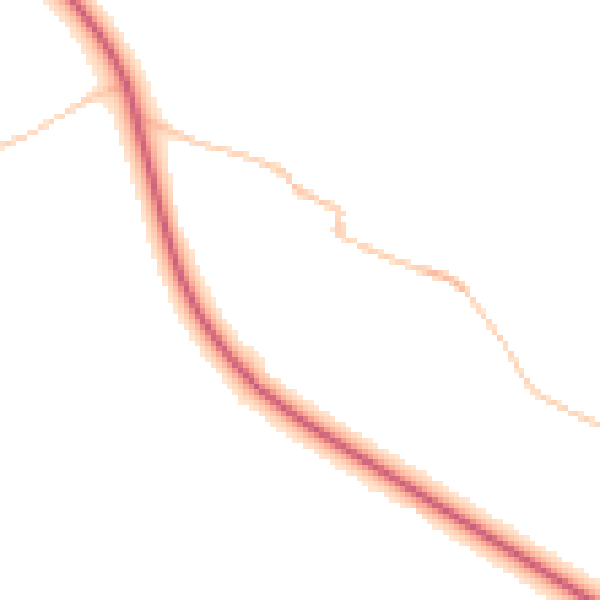 Night-time road noise heatmap for LA2 8EH