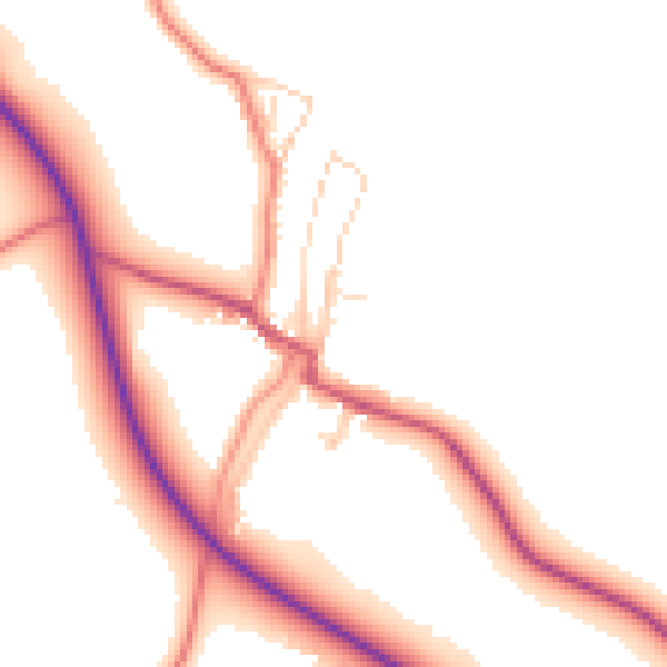 Daytime road noise heatmap for LA2 8EQ