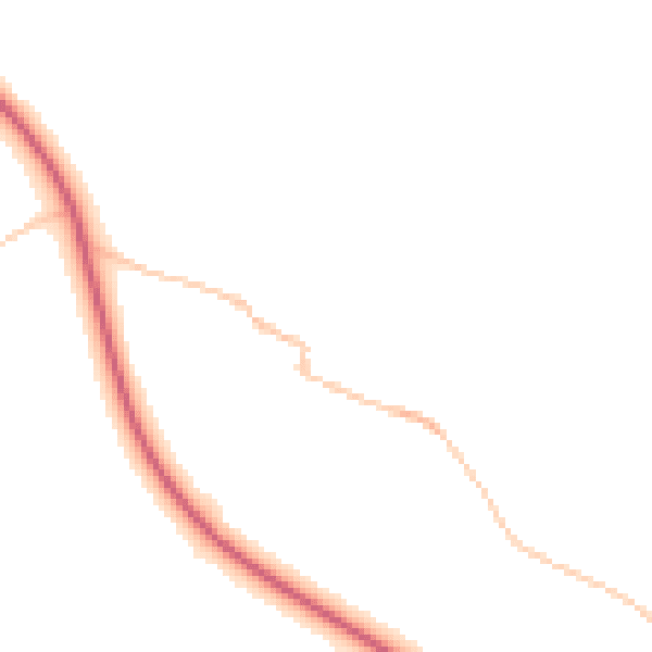 Night-time road noise heatmap for LA2 8EQ