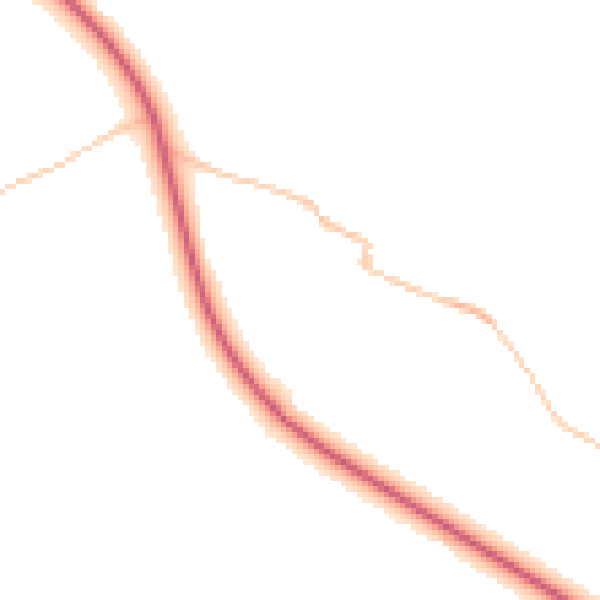 Night-time road noise heatmap for LA2 8ER