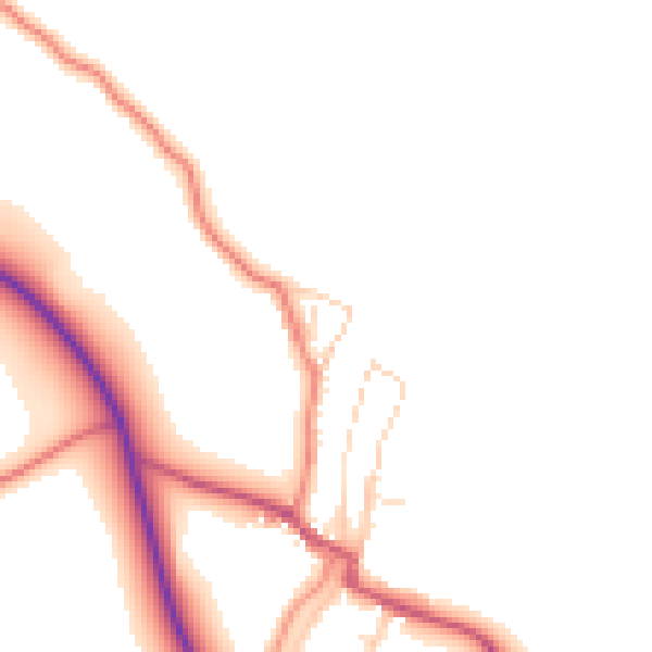 Daytime road noise heatmap for LA2 8EW