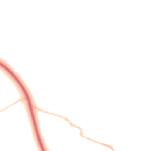 Night-time road noise heatmap for LA2 8EW