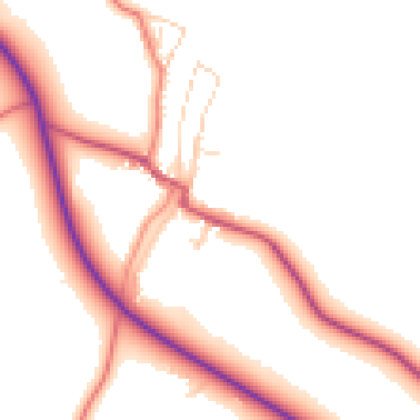 Daytime road noise heatmap for LA2 8JH