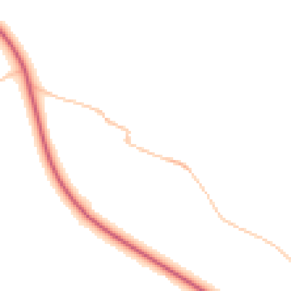 Night-time road noise heatmap for LA2 8JH