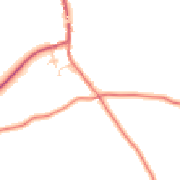 Daytime road noise heatmap for LA2 8JN